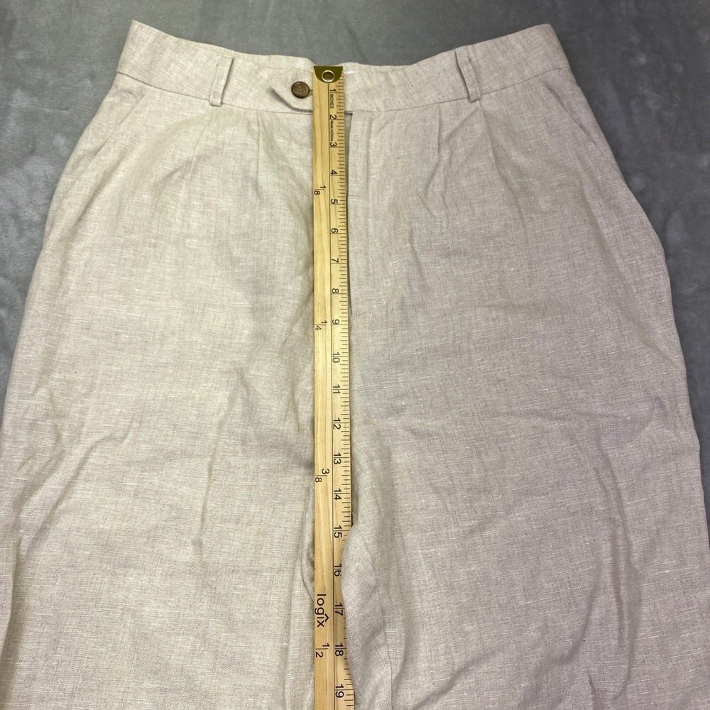 Reformation Linen Blend Pleated High Waist Trousers Pants Beige Sz 28" Tropical - Picture 2 of 10